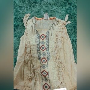 Fringe tribal top